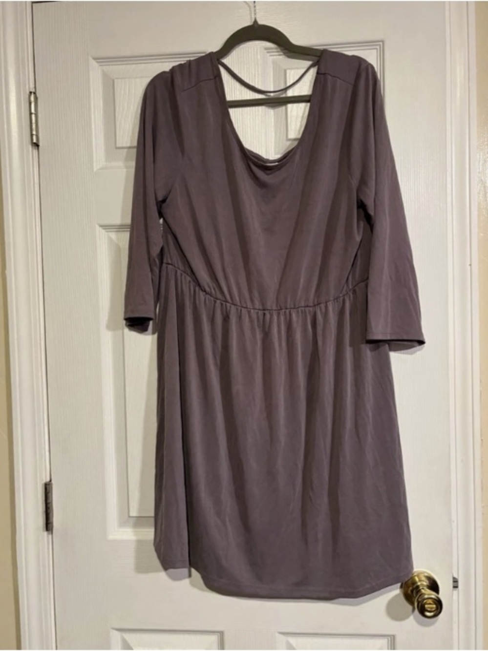 Zara Dusty Mauve Long Sleeve Scoop Neck Dress
